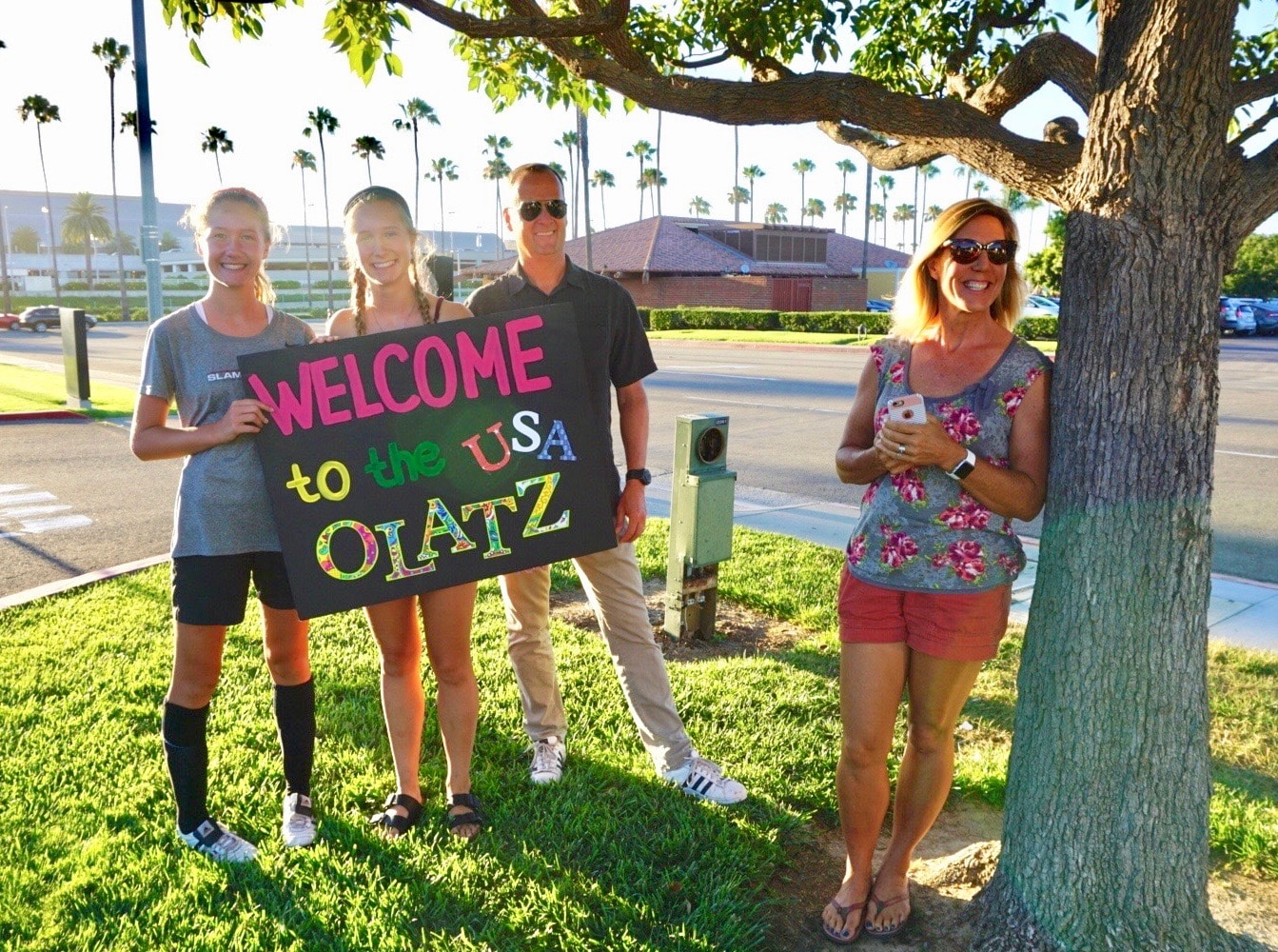 US Host Family welcoming their exchange student from Germany