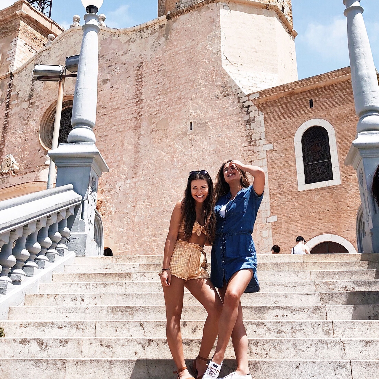 Exchange student with friend in Barcelona Spain